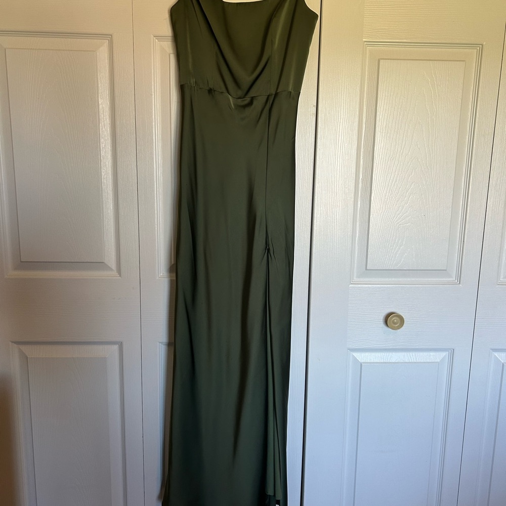 Elegant Olive Green Evening Dress